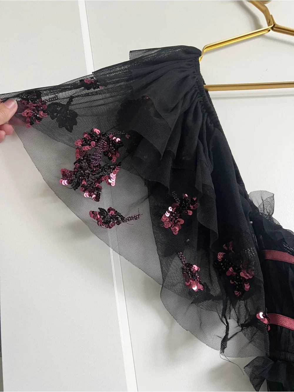 Free People Just A Dream Maxi Bodysuit Black Sequin Sheer Mesh Dress Size Small - Picture 11 of 16